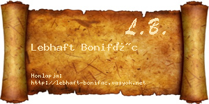 Lebhaft Bonifác névjegykártya